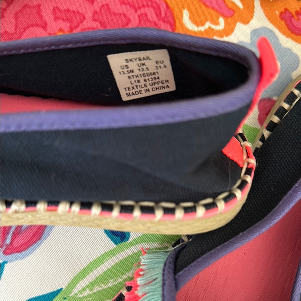 🌺🦩Sperry Blue and Pink Espadrille Flats with Tassel Fringe•Size 13.5(girl)🦩🌺 - Picture 5 of 16